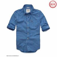 heren abercrombie fitch plaid lang overhemd moose logo diepblauw Outlet Groningen nxsyo815